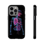 Neon Anatomical Skeleton Phone Case | Internal Displacement Art