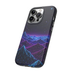 Retro Neon Mountains Phone Case | Vaporwave Galaxy Landscape