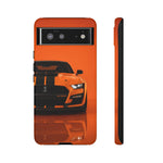 Orange Mustang Art Phone Case, GT500 American Muscle Car Tough Cover for Male
