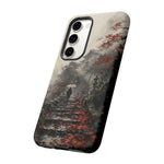 Autumn Temple Steps phone case | Japanese watercolor landscape cover