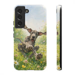 Playful Dog in Meadow Great Dane phone case | Puppy Art Tough Cover