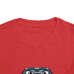 Cute Cartoon C6 Sports Car Toddler T-Shirt Funny Race Car Kids Tee Blue Stripe Car Shirt