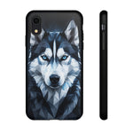 Siberian Husky Geometric Diamond Art Tough Phone Case