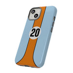 Blue Orange 20 Retro Endurance Racing Stripe Tough Phone Case Cover