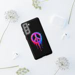 Glitch Peace Sign Phone Case, RGB Melt Digital Art Tough Cover, Gift