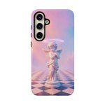Praying Cherub Statue halo Vaporwave Aesthetic phone case
