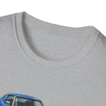 Blue 1973 Corvette Illustration T-Shirt | Classic Sports Car Trio