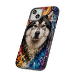 Alaskan Malamute Portrait Tough Phone Case - Vivid Paint Splatter