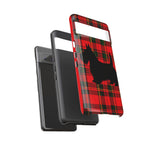 Scottish Terrier Silhouette Plaid Art Tough Phone Case