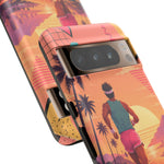 Retro Runner Sunset phone case | 80s Vaporwave jogging design