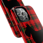 Scottish Terrier Silhouette Plaid Art Tough Phone Case