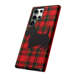 Scottish Terrier Silhouette Plaid Art Tough Phone Case