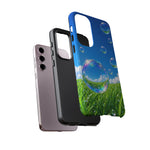 Bubbles Over Grass phone case | Tough Cover