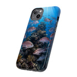 Snapper Reef Phone Case, Sunlit School Ocean Fishing Tough Cover