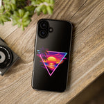 Synthwave Sunset Triangle Phone Case Retro Vaporwave Case