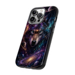 Cosmic Wolf Phone Case, Galaxy Nebula Portrait Tough Cover, Gift
