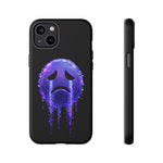 Glitch Sad Face Phone Case, Anime Melt Static Tough Cover
