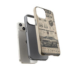 Silver Hakosuka Phone Case, Vintage JDM Infographic Cover