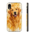 Golden Retriever Watercolor Art Tough Phone Case - Dog Portrait
