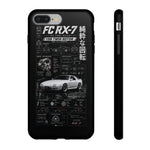 White FC RX7 Phone Case, Rotary JDM Infographic Spec Cover