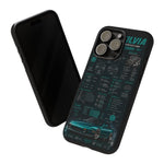 Teal S13 Silvia Phone Case, JDM Drift Infographic Spec Cover
