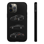 Black 300ZX Sports Car Tough Phone Case - Multi View