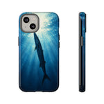 Barracuda Silhouette Phone Case, Sunlit Marine Art Tough Cover
