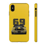 1969 Camaro Z28 Yellow Front View Muscle Car Tough Phone Case