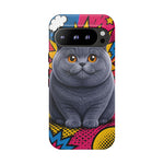 British Shorthair Round Pop Art Tough Phone Case