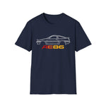 1986 AE86 Trueno Outline Silhouette JDM Classic Car T-Shirt Line Art Emblem Fan Gift