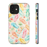 Watercolor Flip Flops pattern Tough Case | Beach Shells Phone Cover