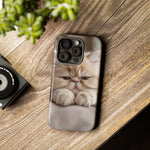 Persian Kitten Phone Case, Sleepy Macro Close-Up Portrait Cover