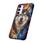Alaskan Malamute Portrait Tough Phone Case - Vivid Paint Splatter