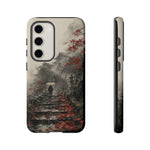 Autumn Temple Steps phone case | Japanese watercolor landscape cover