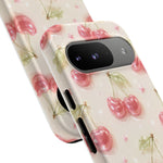 Pink Cherry Pattern Phone Case | Cute Retro Fruit Design
