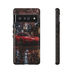 Red FD RX-7 Blossom Alley Tough Phone Case - Rain-Slicked Night