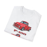 Red 1955 F100 Vintage Truck T-Shirt | Classic Trio Pickup Design