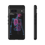 Neon Anatomical Skeleton Phone Case | Internal Displacement Art