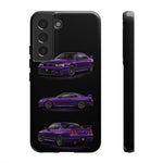 Purple R33 Skyline GTR JDM Sports Car Phone Case Tough Multi View