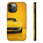 Yellow Corvette Phone Case, C3 Stingray Classic Sports Cover, Gift