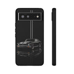 Nova SS Phone Case, Black 68 Muscle Car Silver Stripe Studio Cover