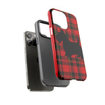 Scottish Terrier Silhouette Plaid Art Tough Phone Case