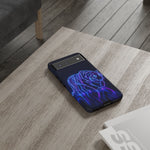 Neon Blue Tiger phone case | tough protective cover