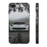 C7 Z06 Corvette Phone Case, White Foggy Country Road Cover