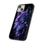 Holographic Wolf Phone Case, Fractured Prism Iridescent Cover