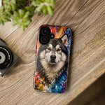 Alaskan Malamute Portrait Tough Phone Case - Vivid Paint Splatter