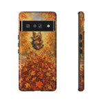 Yorkshire Terrier Jumping in Autumn Leaves Tough Case | Fall Dog Phone Cover