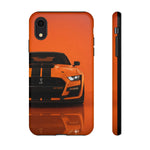 Orange Mustang Art Phone Case, GT500 American Muscle Car Tough Cover for Male