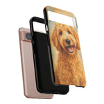 Goldendoodle Fluffy Curls Portrait Art Tough Phone Case
