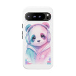 Pastel Panda Phone Case, Glitch Color Block Cover